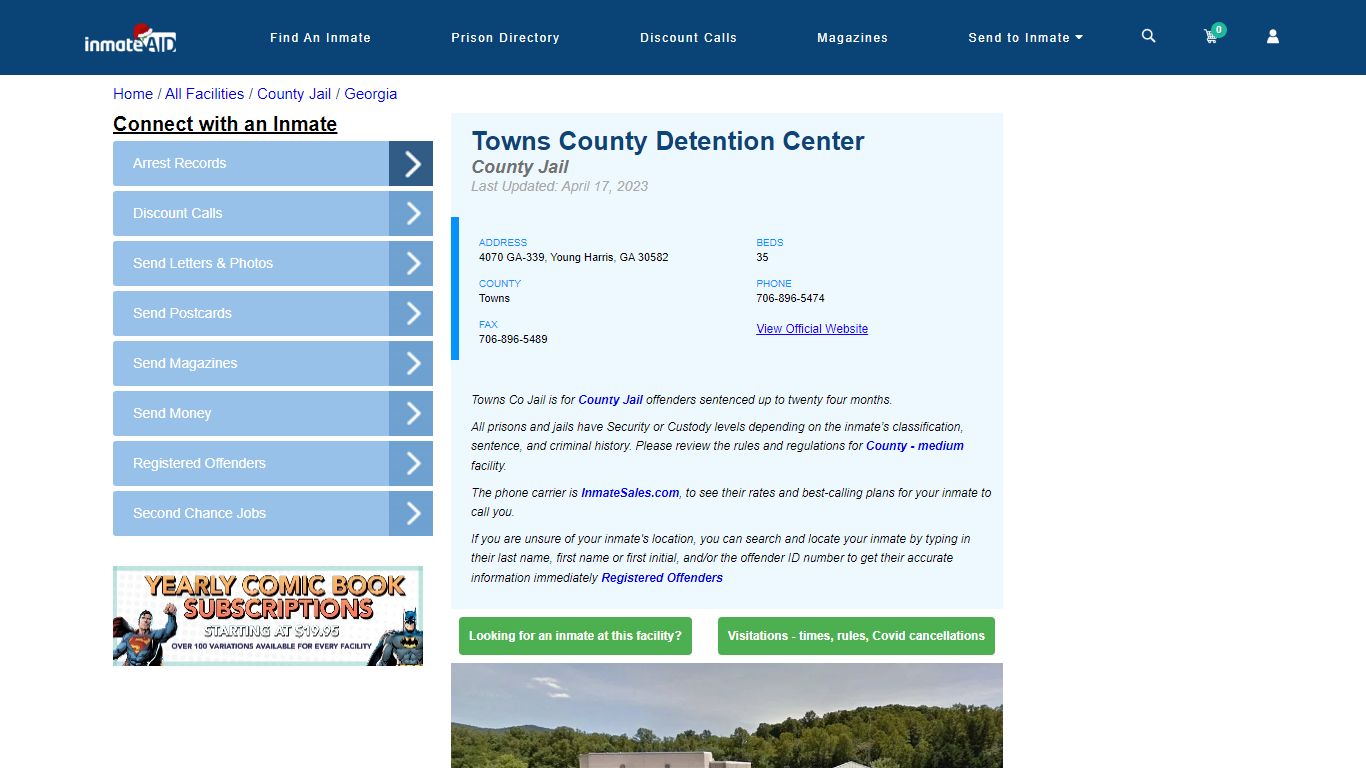 Towns County Detention Center - Inmate Locator - Young Harris, GA